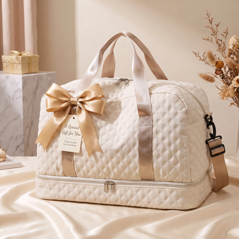 MYOTIDE cream quilted Go-Bag weekender gift